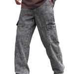 Jeans for Men | Denim Cargo Pants with Baggy Fit Utility Pockets & Streetwear Stitch Design