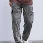 Jeans for Men | Denim Cargo Pants with Baggy Fit Utility Pockets & Streetwear Stitch Design