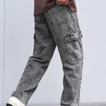 Jeans for Men | Denim Cargo Pants with Baggy Fit Utility Pockets & Streetwear Stitch Design