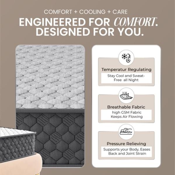 Orthopedic Dual Comfort Single Size Mattress 72x30x4 Inches | Medium Firm 4-Inch HR Foam Mattress for Back Support | Premium Cotton | 7-Year Warranty | Vacuum Packed Roll | Sleep well Comfort