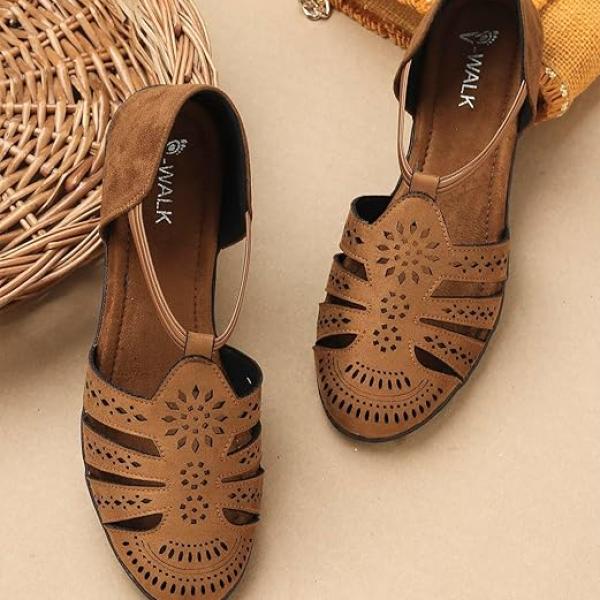 Women's Laser-Cut Design Daily-Wear Casuals Ankle-Strap Flat Sandals