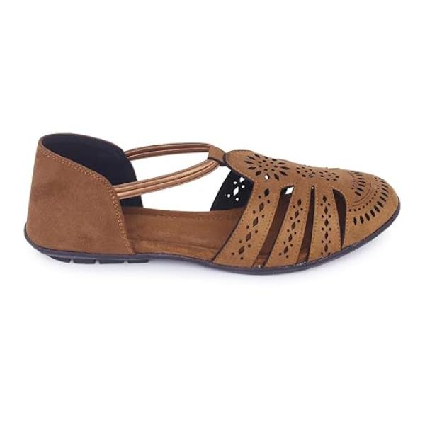 Women's Laser-Cut Design Daily-Wear Casuals Ankle-Strap Flat Sandals