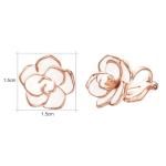 Rose Flower Clip on Earrings for Women 18K Gold Plated Dainty Non Pierced Ears Jewelry