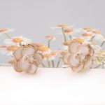 Rose Flower Clip on Earrings for Women 18K Gold Plated Dainty Non Pierced Ears Jewelry