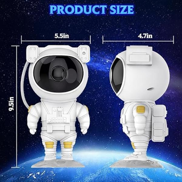 Astronaut Galaxy Projector Night Light – 360° Rotating Nebula Star Projector with Remote Control, Timer & Adjustable Head