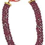 RAJASTHANI 3 Layer Dark Maroon Gemstone Necklace/Mala