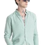 Men's Cotton Casual Printed Striped Stylish Latest Shirt for Men