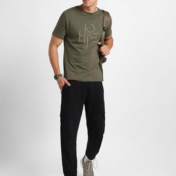 Men's Cotton Regular Fit Typography T-Shirt