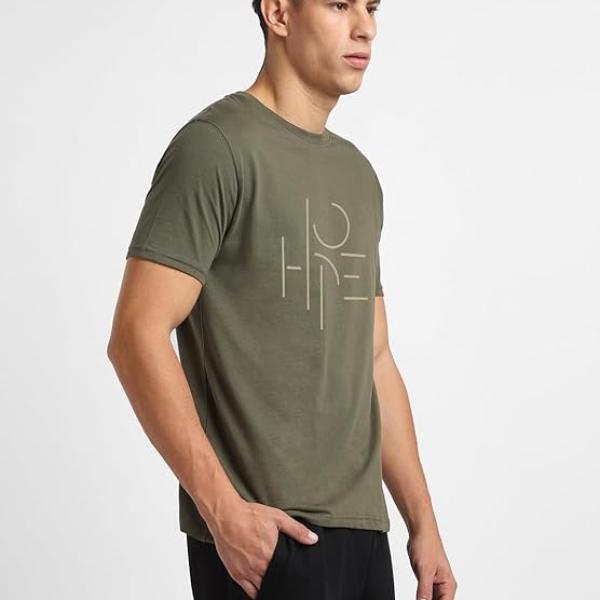 Men's Cotton Regular Fit Typography T-Shirt