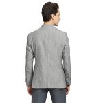 Men's Contemporary Fit Terry Rayon Blend Notch Collar Herringbone Pattern Full Sleeve Navy Casual Blazer
