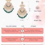 Ethnic Gold Plated Enamel Handpainted Design Stones Beads Traditional Chandbali Earrings for Women