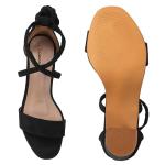 Women's Lace-Up Block Heel Sandals – Suede Finish Stylish Gladiator Heels