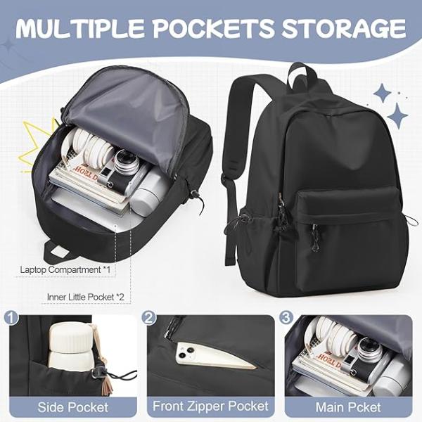 Laptop Backpack, 2 compartments, bottle holder,