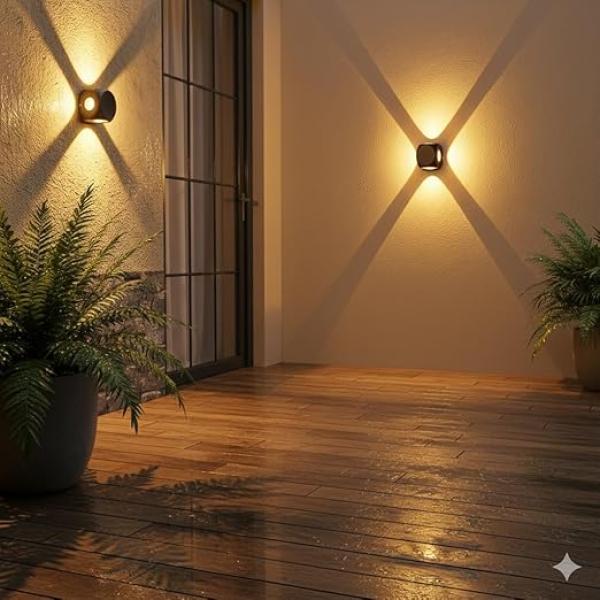 Waterproof Aluminium Up Down Led Wall Lamp, 4 Way