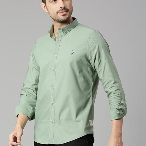 Mens | Full Sleeve | Solid | Slim Fit | 100% Cotton | Button Down Collar | Shirts