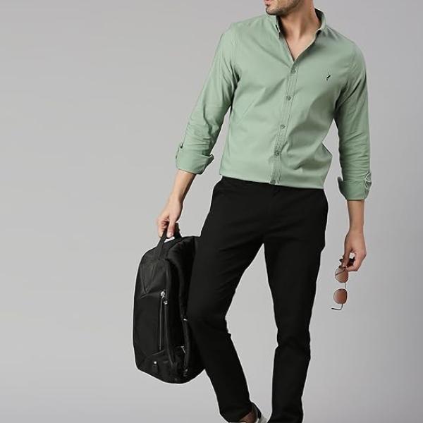 Mens | Full Sleeve | Solid | Slim Fit | 100% Cotton | Button Down Collar | Shirts