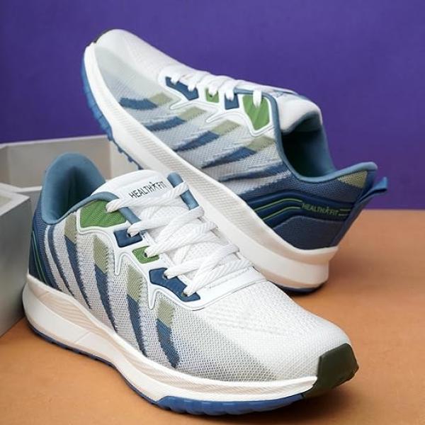 Sports Shoes with Crystal Cushion Technology Lightweight Shoes Training Cricket,Gym,Comfortable Extra Max Cusion with Memory Foam Insole Running Shoes for Men