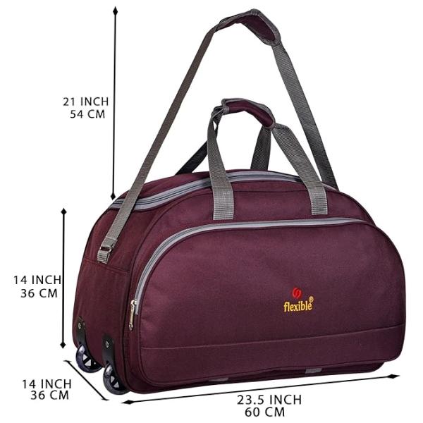 Duffel Bag Luggage with Wheels Waterproof | Purple, 60L