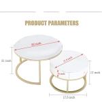 Shoppee Elegant Metal 20.5" x 20.5" Round Coffee Table/Nesting Table/Side Table/Center Table