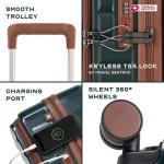 Polycarbonate (PC) 8 Spinner Wheel Odyssey Pro 20-Inch Lightweight Hard Shell Luggage Trolley Bag