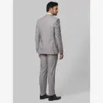 Raymond-Men Grey Checks Contemporary Fit Polyester Blend Suit
