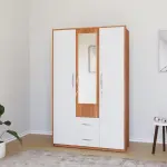 Nilkamal-Eternal 3 Door Wardrobe with Mirror (Teak Finish)