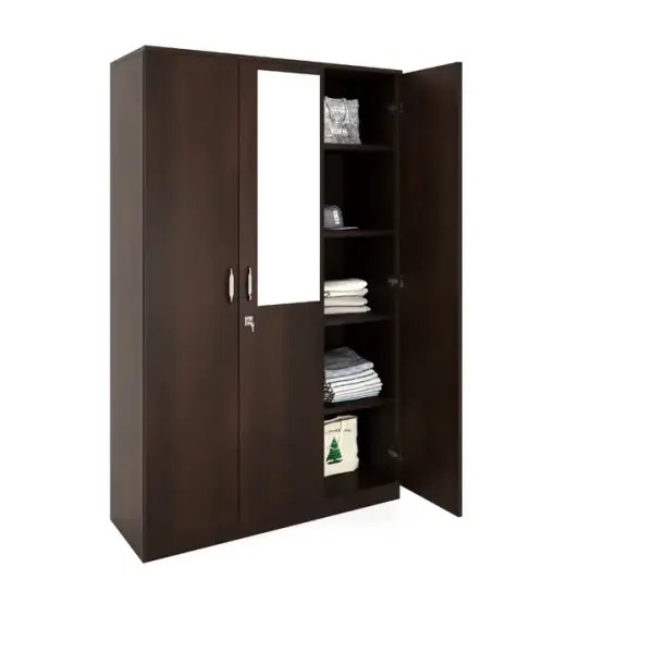 Nilkamal-Willy 3 Door Wardrobe with Mirror (New Wenge)