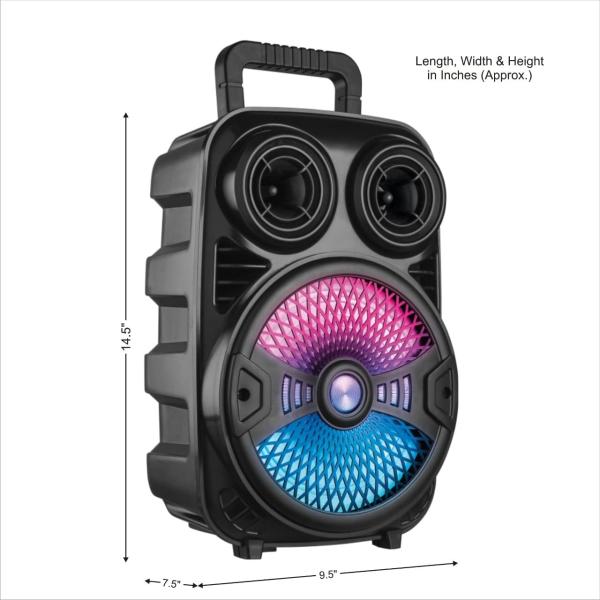 CARWAAN 30W Portable Wireless Bluetooth Karoke Party Speaker with Remote/Aux/FM/Pa System/Rechargeable Battery/Wireless Mic (Black Shining Speaker)