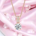 Classic Round Solitaire Pendant With Chain & AD Stone
