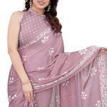 Women's Latest Chiffon Batik Printed Saree with Blouse Piece