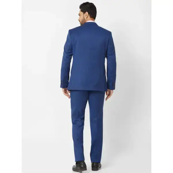 Raymond-Raymond Men Blue Structured Contemporary Fit Polyester Blend Suit