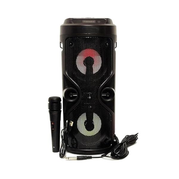 Portable Bluetooth Speaker with Karaoke Microphone LED Lights FM Radio USB/TF Card Playback, Rechargeable Battery Wireless Speaker for Kids, Adults, Home & Travel Use