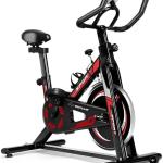 Indoor Cycling Bike, Silent Belt Drive Exercise Bike Stationary Bicycle with Steel Flywheel