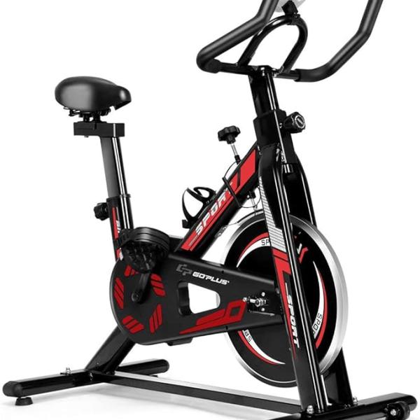 Indoor Cycling Bike, Silent Belt Drive Exercise Bike Stationary Bicycle with Steel Flywheel