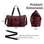 42 Cm Nylon Luggage Travel Duffle Bag for Women, Sports Shoulder Bag for Women with Wet Pocket Weekender Overnight Luggage Bag