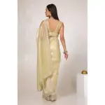 Soch-Gold Embellished Tissue Saree With Sequins Work