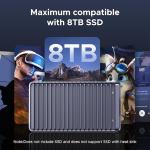 40Gbps M.2 NVMe SSD Enclosure, External SSD Drive with Double-Sided Fin Heat Dissipation