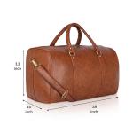 Unisex Duffel Bag for Travelling in Flight Latest Travel Faux Leather Duffle Bags for Men and Women (Tan)