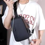 Crossbody Bag for Men Women, Mini Waterproof Backpack Shoulder Daypack Anti-Theft Cross Body Chest Bags With USB Charger Port for Casual Travel Hiking Outdoor Sports