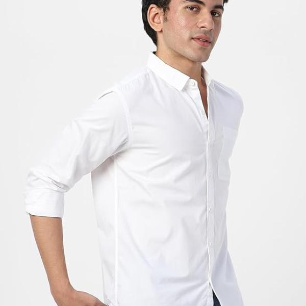 Men's Cotton Full Sleeve Regular Fit Casual Solid Shirt