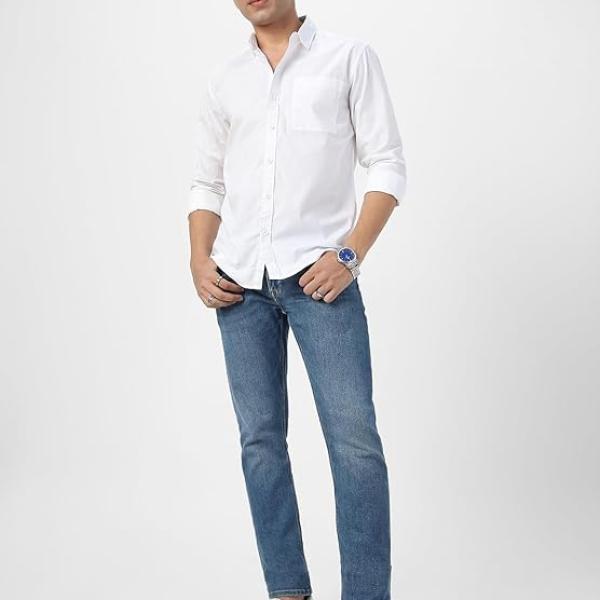 Men's Cotton Full Sleeve Regular Fit Casual Solid Shirt