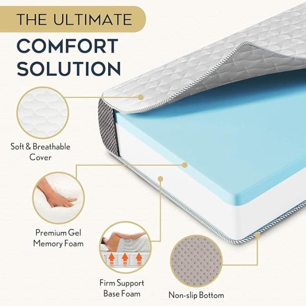 Premium Foldable Mattress for Floor Single Bed Sleeping, Travel Bed&Camping|3-Fold, Portable, Compact, Easy to Store (72 x 30 x 3),Black and White