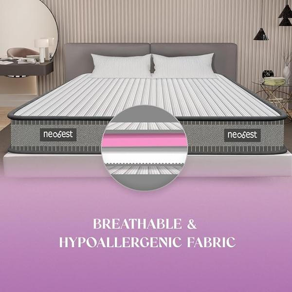 Orthopedic - Dual Foam 3 Layers Hypoallergenic & Breathable Fabric | Tape Edge 4 inch Double High Resilience (HR) Foam Mattress (72X48X04 Inches) | Grey & White