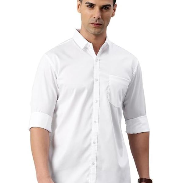 Men's Cotton Slim Fit Solid Casual Shirt